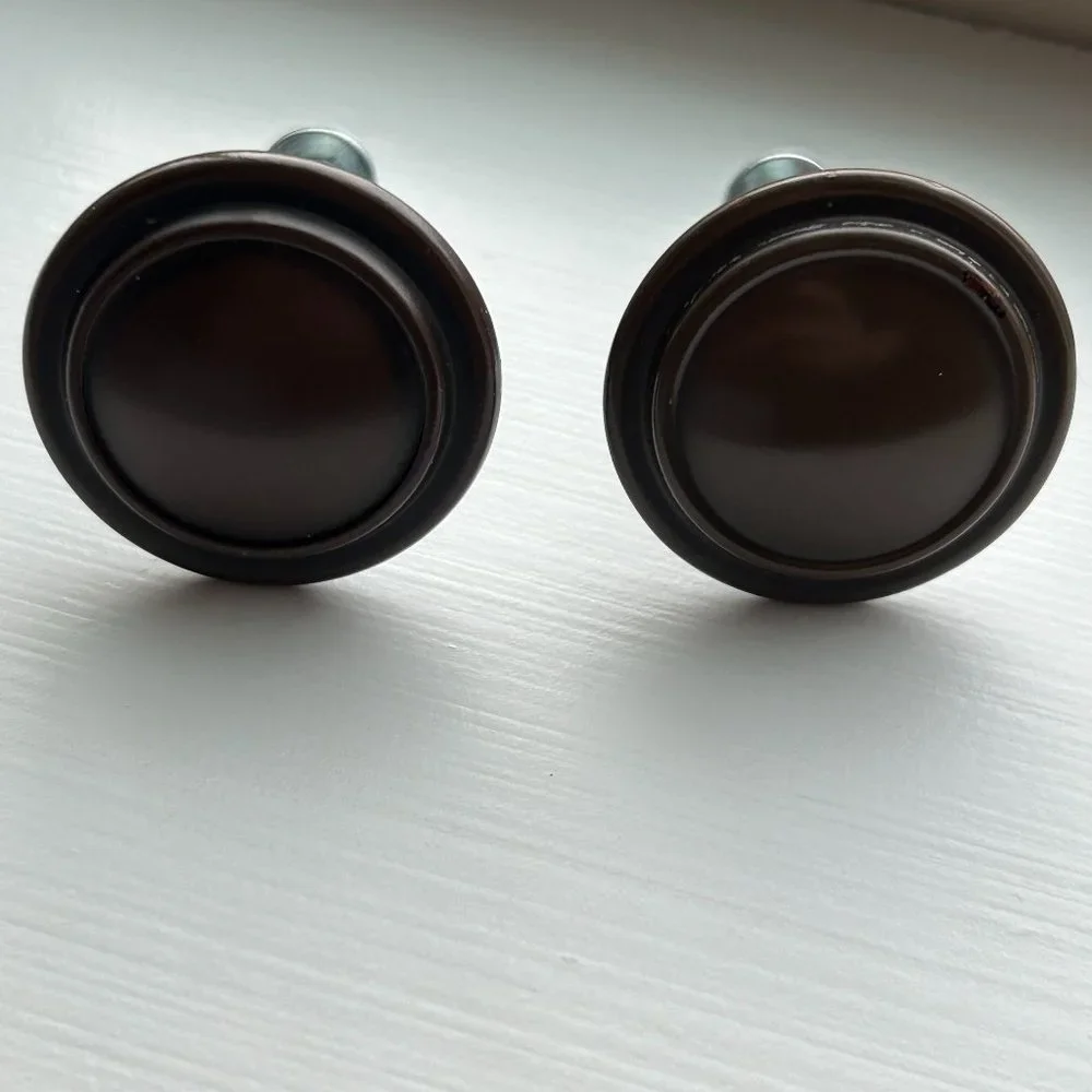 Door Cabinet Drawer Knobs Bronze Brown Metal Plastic 1 1/4
